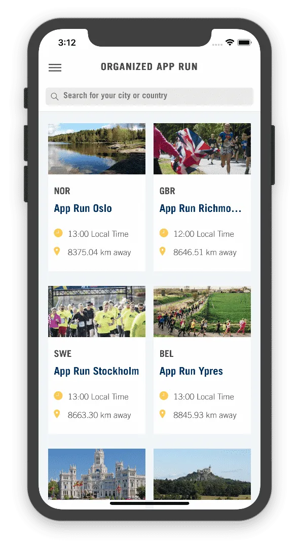 List of Organized App Runs