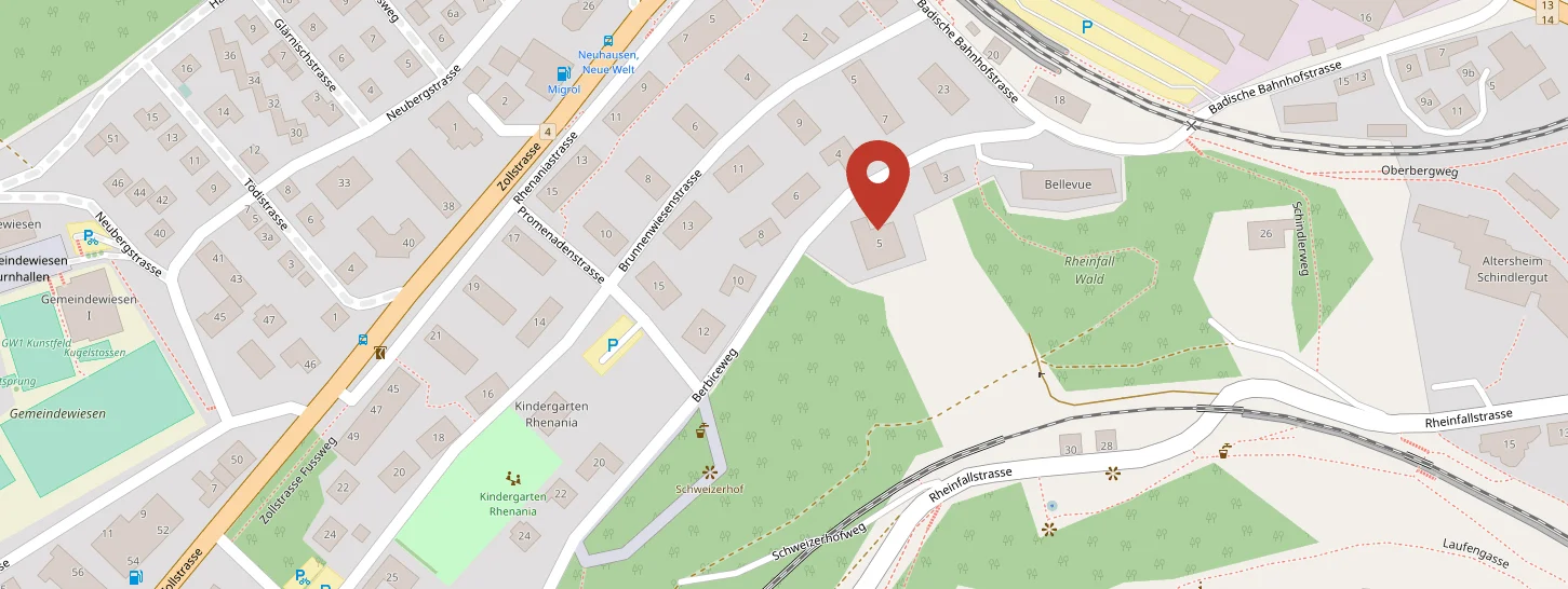 Location map of IRTECH GmbH in Neuhausen am Rheinfall