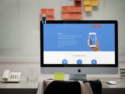 Umsetzung einer Webseite für das Dreet App Startup Projekt.