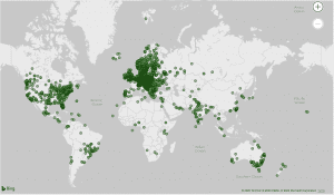 Ansicht eines Reports mit Live gesendeten Ortsdaten.